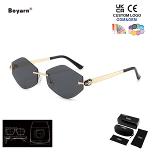 Gafas de Sol Cuadradas Pequeñas de Alta Calidad Boyarn para Hombre y Mujer, UV400, Logotipo Personalizado, Lentes de Sol sin Montura con Marco de PC - Product Image 1