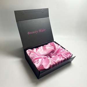Boîte d'emballage cosmétique magnétique rigide en carton de luxe pour perruques tressées et extensions capillaires pour femmes noires, boîtes à perruques personnalisées en feuille d'aluminium - Product Image 3