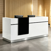 Meubles de bureau KMJ, bureau de réception blanc et noir, comptoir de réception moderne pour salon, bureau d'accueil