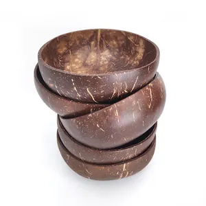 wholesale 100% Naturan eco-friendly coconut cereal bowl candle wood bowls coconut with custom logo