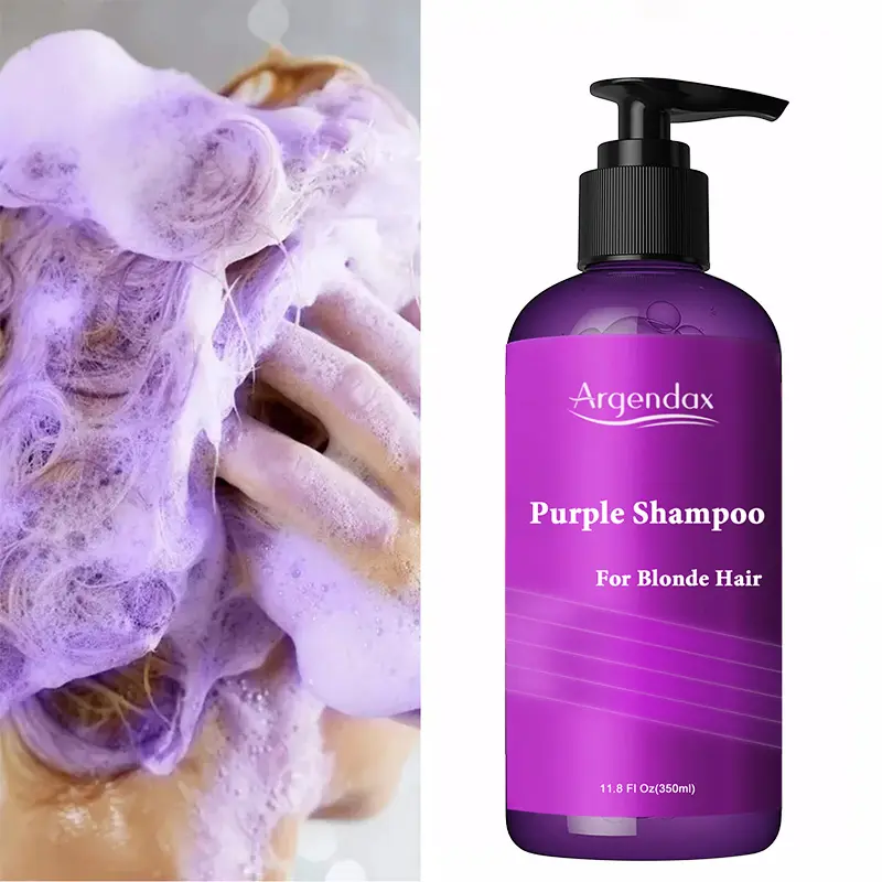 Private Label Silver blonde hair color protection shampoo say good bye to yellow hair purple shampoo