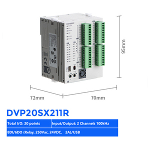 Nuovo <span class=keywords><strong>PLC</strong></span> Delta Originale Serie DVP-SX2 DVP20SX211R Controllore Logico <span class=keywords><strong>Programmabile</strong></span> con 20 I/O 24V per Programmazione <span class=keywords><strong>PLC</strong></span> - Product Image 1