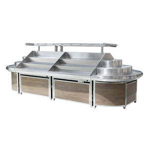 Estantería de góndola de madera de alta resistencia, estantes de supermercado para frutas y verduras, tienda minorista de comestibles, estante de exhibición de productos - Product Image 1