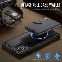 Étui de téléphone portable en cuir souple MUGE détachable 2-en-1 avec porte-cartes et chargement magnétique sans fil pour A15 A55 A72 5G