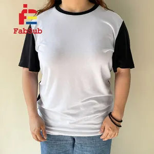 T-shirt in bianco e nero di sublimazione in poliestere t-shirt in bianco e nero per uomo e per bambini t-shirt in cotone a doppio colore