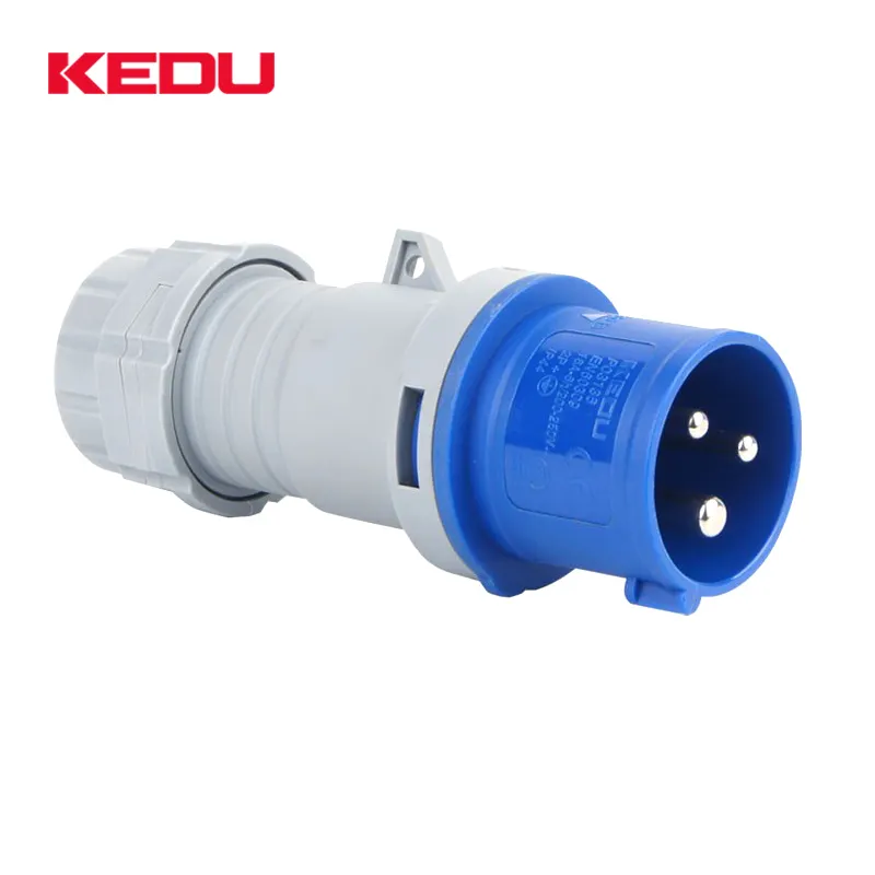 KEDU 3 pins IP44 16A 32A 63A Different Types Industrial Male Plug 220V Electrical Plugs With CE SEMKO