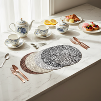 Vente flash - Set de table rond de plage de style américain classique, unisexe, de haute qualité, en plastique PP écologique, diamètre 380 mm, pour usage extérieur
