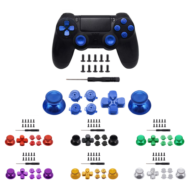SYY Full Set Game Controller Replacement 3D Analog Joystick Thumbstick Cap Aluminum Metal ABXY Button for Accessories
