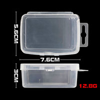 7.6*5.6*3CM 12.8G boîte simple rectangulaire engins de pêche hameçon stockage route sous-boîte Transparent en plastique ABS boîte d'emballage