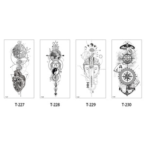 Autocollant de <span class=keywords><strong>tatouage</strong></span> temporaire étanche Sexy noir blanc 3D <span class=keywords><strong>fleur</strong></span> pour femmes autocollant de <span class=keywords><strong>tatouage</strong></span> de croquis de <span class=keywords><strong>jambe</strong></span> de bras - Product Image 5