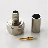 Conector Macho de Crimpado Tipo F Coaxial RF Eléctrico Impermeable de 75 ohmios para Cable RG58, Precio de Fábrica