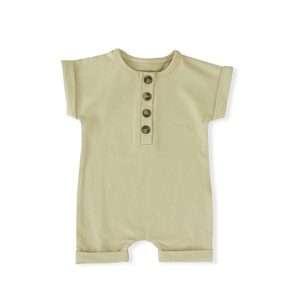 Ropa de Verano al por Mayor para Bebés y Niños Pequeños, Mono de Algodón de Color Sólido para Recién Nacidos - Product Image 4