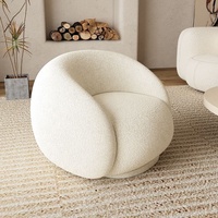ATUNUS Petit Fauteuil d'Appoint Bouclé Teddy, Confortable et Détente, Rembourré, Canapé Simple de Luxe Moderne pour Salon
