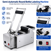 Machine d'étiquetage de bouteilles semi-automatique manuelle de haute précision portable pour les contenants en verre, en plastique, en conserve, en tube, en baume à lèvres