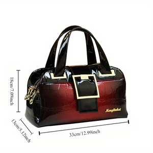 Sac à main de luxe pour femme d'âge mûr, style rétro élégant, en cuir PU souple, grande capacité, sac fourre-tout à bandoulière - Product Image 3