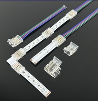 Connecteur de bande LED COB RGB transparent sans soudure 2 3 4 broches 5mm 8mm 10mm à fixation rapide pour ruban lumineux PC
