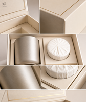 Boîte cadeau magnétique rigide écologique avec logo personnalisé, emballage en carton de luxe gaufré quadricolore, matériaux recyclés pour bougies
