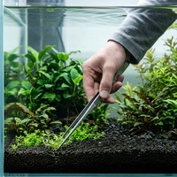 Pince d'aquarium en acier inoxydable de 27 cm à pointe droite, outils d'aquascaping pour l'aménagement et la décoration de l'aquarium et du salon