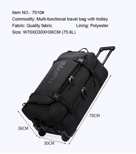 Unisex New Multifunctional 2-<b>Wheel</b> Durable Travel Trolley Luggage Bag <b>Backpack</b> Rucksack Compressible Shoulder Straps - Product Image 2