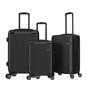 Ensemble de bagages rigides personnalisés en gros, 3 pièces (20, 24, 28 pouces), avec protection d'angle or rose et design crème, valise de voyage à roulettes OEM - Product Image 5