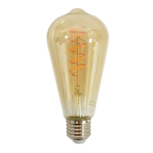 ST64 Dimmable <strong>LED</strong> <strong>Edison</strong> Bulb <strong>E27</strong>/<strong>E26</strong>/<strong>B22</strong> Glass Body with Spiral Flexible Soft <strong>Filament</strong> for Residential Use - Product Image 4