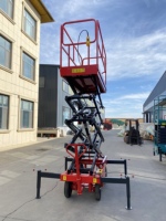 JIAYAO Mini-élévateur à ciseaux hydraulique électrique vertical fiable, 20m, en acier, capacité 500kg, batterie 12V, vitesse 4,5m/min, 2 pieds