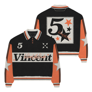 Maglietta da calcio con ricamo Vintage personalizzata maglietta Polo di Terry francese con stampa <span class=keywords><strong>termica</strong></span> a righe a <span class=keywords><strong>maniche</strong></span> <span class=keywords><strong>lunghe</strong></span> - Product Image 2