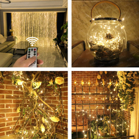 Guirlande lumineuse à LED 3*3m pour l'intérieur et l'extérieur avec télécommande Rideau décoratif en plastique IP65 pour les décorations de fête de Noël.