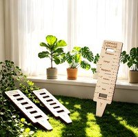 4 pièces, 2 styles, jauge de hauteur en bois pour plantes, règle de mesure de la croissance des plantes, outil de mesure de pelouse fait main pour l'extérieur