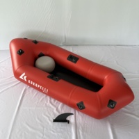Bateau à rames gonflable en PVC léger Pack d'eau blanche radeau gonflable pour 1 personne Packraft/vélo radeau pagaie Kayak