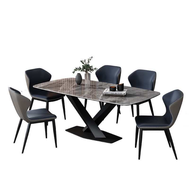 Luxury Modern Rectangular Sintered Stone Dining Table & Chair Set (4/6/8 Seater) - View 6