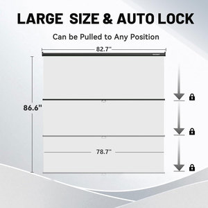 RAUBAY ฉากหลังแบบดึงลงได้ สีขาว ป้องกันรอยยับ ป้องกันแสงสะท้อน ทำจากโพลีเอสเตอร์ ขนาด 78.7" x 86.6" แบบพับเก็บได้ - Product Image 2