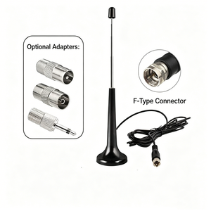<span class=keywords><strong>Antenne</strong></span> DTV télescopique à gain élevé 5dBi avec base magnétique et câble RG174 75 Ohm de 3 m avec connecteurs à trois voies pour FM DAB - Product Image 1