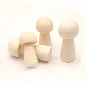 批发定制设计创意摆件蘑菇装饰木制儿童diy绘画未完成的木制工艺品