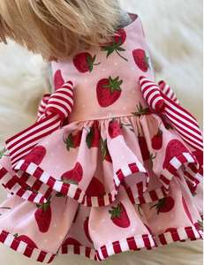 סיטונאי תות כלב לרתום שמלת פרע מחוך נסיכת חיות מחמד שמלת לחתונה מסיבת יום הולדת - Product Image 3