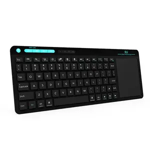 Zoweetek-teclado inalámbrico mini BT pequeño, 2,4G, con panel táctil, recargable