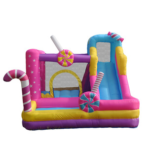 Château gonflable à thème bonbons, château gonflable pas <span class=keywords><strong>cher</strong></span>, château gonflable avec toboggan, combo de location de château gonflable, château gonflable rose à louer - Product Image 6