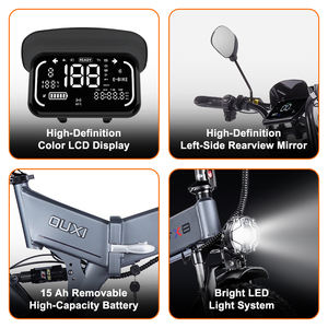 Vélo électrique pliable OUXI X8, version améliorée, 48V 15Ah 250W, pneus larges 20 pouces, 7 vitesses, en stock UE - Product Image 2