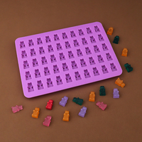 50 grilles de bonbons ours silicone moule glaçon moule gommes à la main bricolage silicone chocolat moule