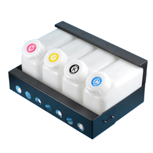 Système d'alimentation en encre continue blanc à trou unique Réservoir d'encre en vrac de 1,5 L Quatre bouteilles État neuf pour imprimante à jet d'encre éco-solvant - Product Image 1