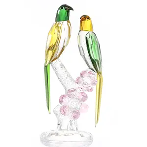 New Chinese Style Geometry Custom Crystal Ornament Parrot Technology Crystal Crafts