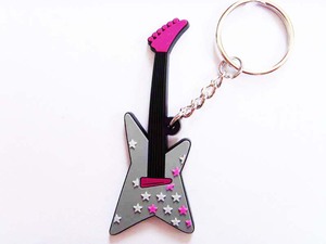 <span class=keywords><strong>Portachiavi</strong></span> in PVC Morbido 2D a Forma di Strumento Musicale, Chitarra / Chitarra Elettrica / Tastiera, <span class=keywords><strong>Portachiavi</strong></span> a Forma di Batteria - Product Image 2