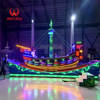 Manège mobile de fête foraine pour enfants, avec lumières et musique, type 'Flying Bote' sur piste pour une personne
