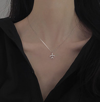 Collar con Colgante de Plano con Incrustaciones de Diamantes CZ en Plata de Ley S925, Joyería Personalizada de Moda para Mujer