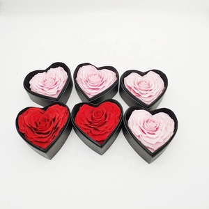Last 3 Years dropshipping single mini forever eternal gift leather box heart shape preserved roses in a heart-shaped box
