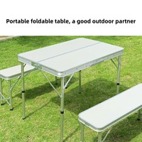 Ensemble table et chaises pliantes portables Tench AL17 pour extérieur, design en alliage d'aluminium, idéal pour les marchés nocturnes et les événements promotionnels