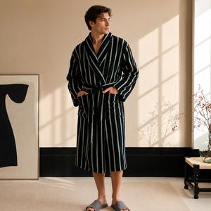 Custom Luxury Absorbent Terry Bathrobe for Home Wholesale 100% Cotton Bathrobe <strong>Men</strong> Sleepwear - Product Image 1