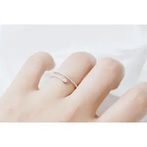 High Quality Jewelry Rings Personalized Wrap Around Hot Model High Quality White Gold Rings
