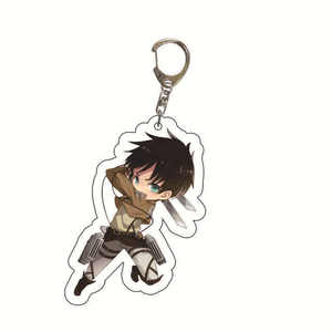 Mode Anime Attaque sur Titan Levi Ackerman <span class=keywords><strong>Eren</strong></span> Jaeger Porte-clés Pendentif Cosplay Double Face Acrylique Garçon Fille Porte-clés Porte-clés - Product Image 4