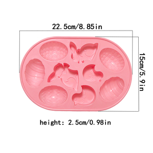 Moule en silicone 9 cavités pour Pâques, en forme <span class=keywords><strong>de</strong></span> lapin et d'œuf, pour <span class=keywords><strong>chocolat</strong></span>, gâteau, bonbons, bougies, savons, décoration <span class=keywords><strong>de</strong></span> fêtes, outils <span class=keywords><strong>de</strong></span> pâtisserie faits <span class=keywords><strong>maison</strong></span> - Product Image 3